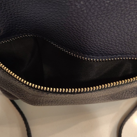 Vera Pelle Convertible Backpack Purse Bag Navy With removable Straps Italy Made main image 11